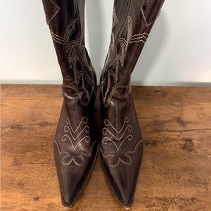 Made & Bought in Italy - Brown Western-Style Women's Leather Boots